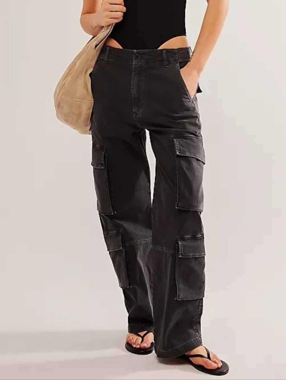 Citizens of Humanity Delena Cargo Pants Black Size 10 Slouchy Barrel